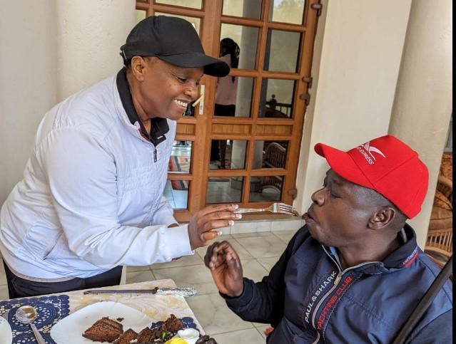 File Image of Pastor Dorcas Rigathi feeding cake to her husband Rigathi Gachagua on a past birthday.